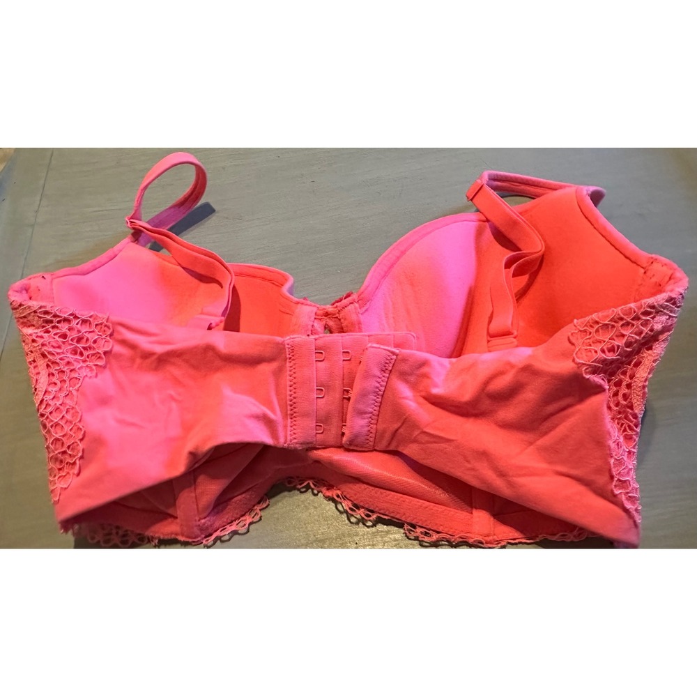 Victoria Secret Body by Victoria Lined Demi Lace Bra Neon Pink 32DD 36012488 - Picture 2 of 8